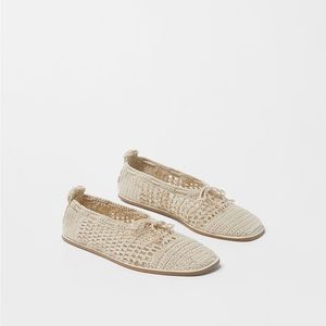 NWT ZARA CROCHET BALLET FLATS SIZE 37